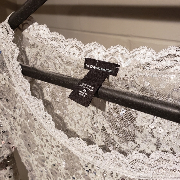 Sequin lace long sleeve shirt - Picture 2 of 3